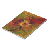 Abstracte rode oranje bruine groene fractale kunst notitieblok (Linkerzijde)