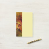 Abstracte rode oranje bruine groene fractale kunst post-it® notes (Op bureau)