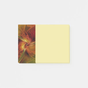 Abstracte rode oranje bruine groene fractale kunst post-it® notes
