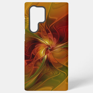 Abstracte rode oranje bruine groene fractale kunst samsung galaxy hoesje