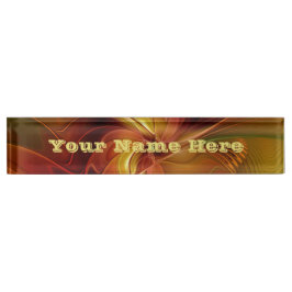 Abstracte rode Oranje groene fractale kunstaanjage Naambordje