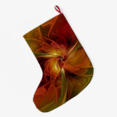 Abstracte rode Oranje groene fractale kunstnaam Grote Kerstsok (Achterkant (Hangend))