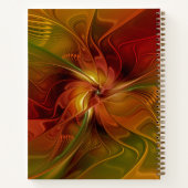 Abstracte rode Oranje groene fractale kunstnaam Notitieboek (Achterkant)
