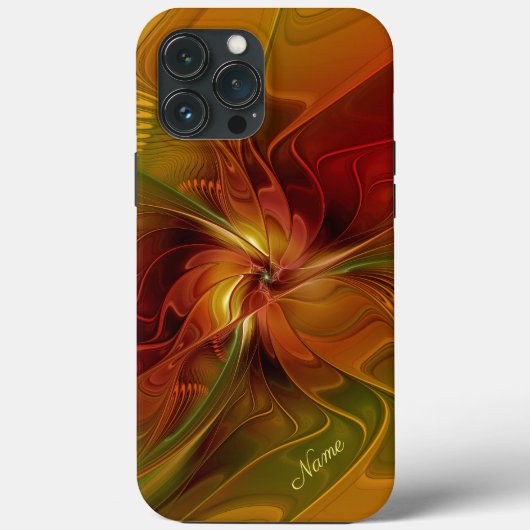 Abstracte rode Oranje groene fractale naam Case-Mate iPhone Case (Achterkant)