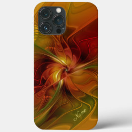 Abstracte rode Oranje groene fractale naam Case-Mate iPhone Case
