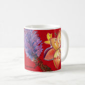 Abstracte rode orchidee Mok (Voorkant rechts)