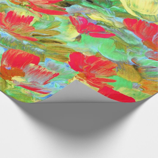 Abstracte rode papaver cadeaupapier (Hoek)