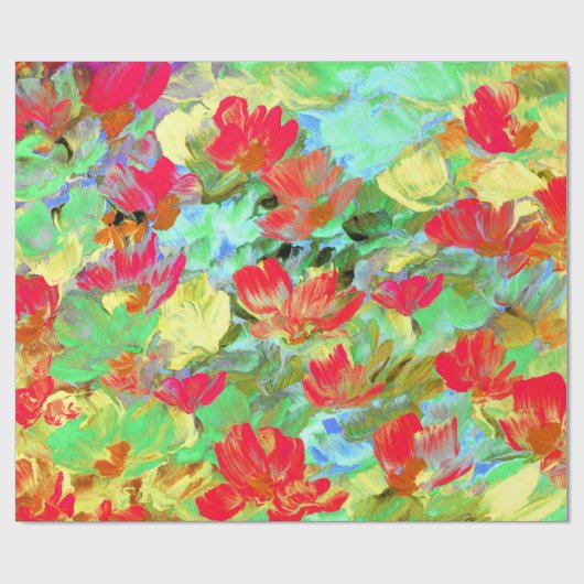 Abstracte rode papaver cadeaupapier (Vlak)