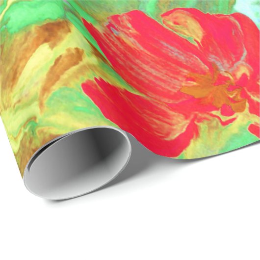 Abstracte rode papaver cadeaupapier (Rol Hoek)