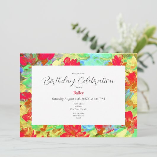 Abstracte rode papaver kaart (Staand voorkant)