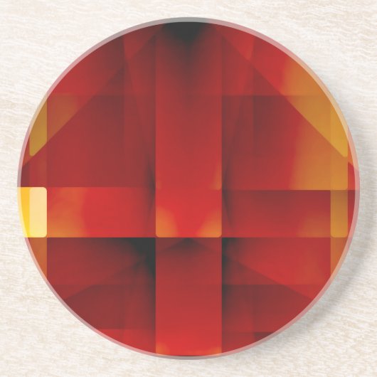 Abstracte rode pijlen zandsteen onderzetter (Voorkant)