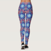 ABSTRACTE RODE PINK BLUE STARS Fractal Geometric Leggings (Achterkant)