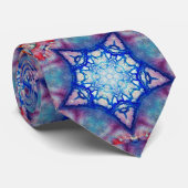ABSTRACTE RODE PINK BLUE STARS Fractal Geometric Stropdas (Opgerold)
