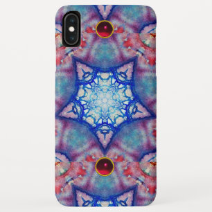 ABSTRACTE RODE PINKBLAUWE STARS MET GEMSTONEN Case-Mate iPhone CASE