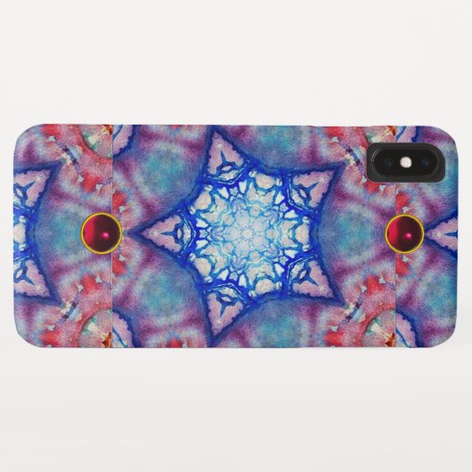 ABSTRACTE RODE PINKBLAUWE STARS MET GEMSTONEN Case-Mate iPhone CASE (Achterkant (horizontaal))