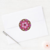 ABSTRACTE RODE PINKSTAR MET FUCHSIA AMETHYST GEM RONDE STICKER (Envelop)