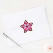 ABSTRACTE RODE PINKSTAR MET FUCHSIA AMETHYST GEM STER STICKER (Envelop)
