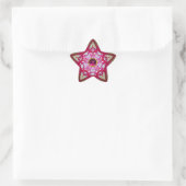 ABSTRACTE RODE PINKSTAR MET FUCHSIA AMETHYST GEM STER STICKER (Tas)