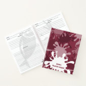 Abstracte rode platter schildernaam ontvang notitieboek (Binnen)