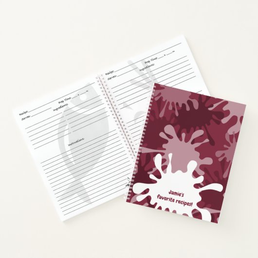 Abstracte rode platter schildernaam ontvang notitieboek (Binnen)