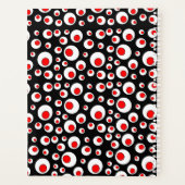 Abstracte rode rode witte cirkels op zwart planner (Achterkant)