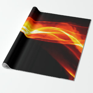 Abstracte rode rook Vuur over zwarte achtergrond. Cadeaupapier