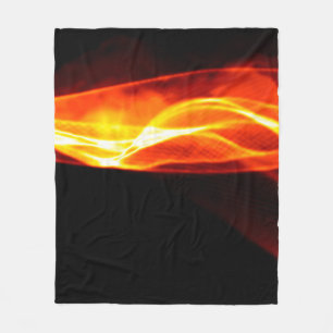 Abstracte rode rook Vuur over zwarte achtergrond.  Fleece Deken