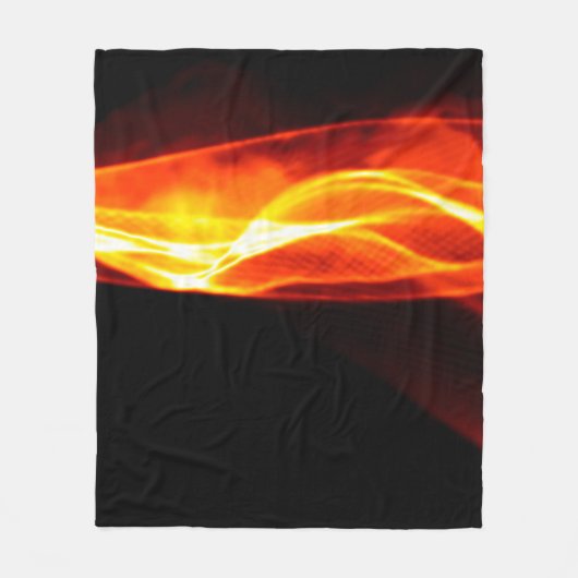 Abstracte rode rook Vuur over zwarte achtergrond. Fleece Deken (Voorkant)