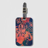 Abstracte rode roos kunst monogram bagagelabel (Voorkant (verticaal))