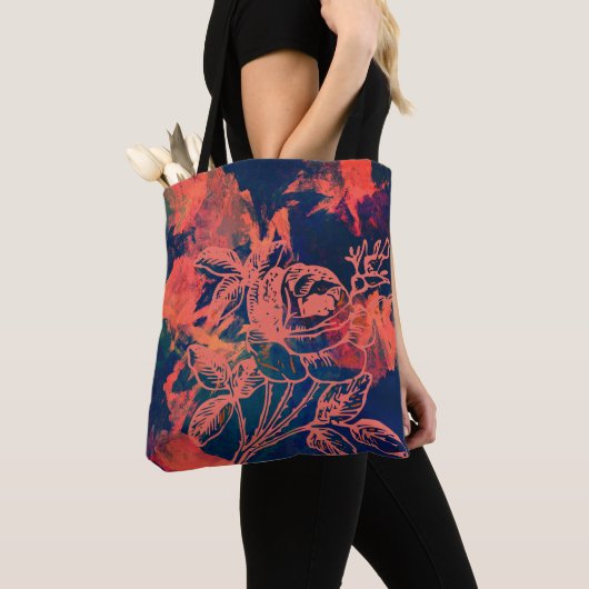 Abstracte Rode Roos Kunst Tote Bag (Dichtbij)