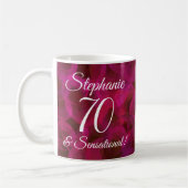 Abstracte Rode Rose 70 en Sensational Birthday Koffiemok (Links)