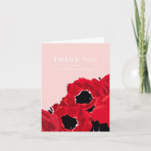 Abstracte rode rozen en papavers bedankkaart (Voorkant)