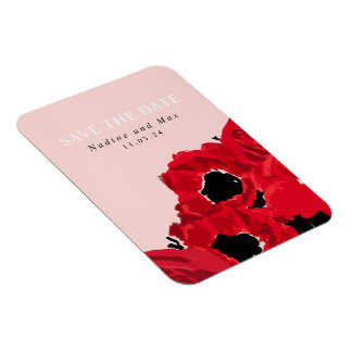 Abstracte rode rozen en papavers magneet