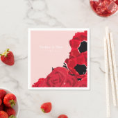 Abstracte rode rozen en papavers servet (Insitu)