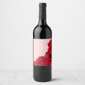 Abstracte rode rozen en papavers wijn etiket (Voorkant)