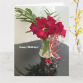 Abstracte rode rozen in vet kaart (Gele Bloem)