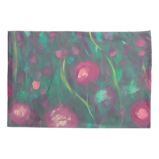 Abstracte rode rozen kussensloop (Achterkant)