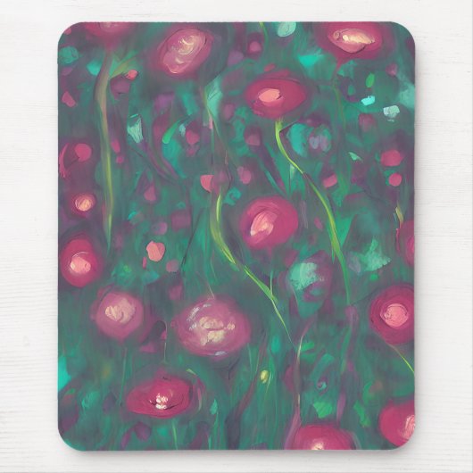 Abstracte rode rozen muismat (Voorkant)