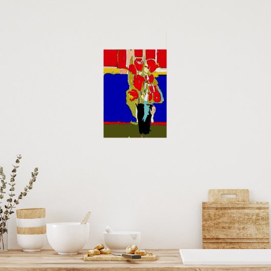 Abstracte rode rozen poster (Keuken)