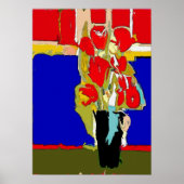 Abstracte rode rozen poster (Voorkant)
