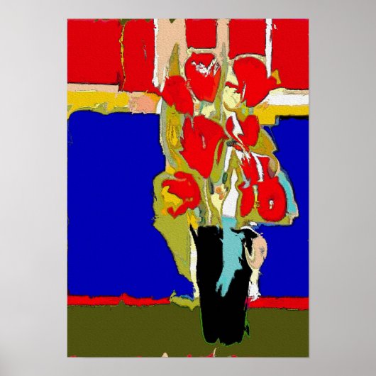 Abstracte rode rozen poster (Voorkant)