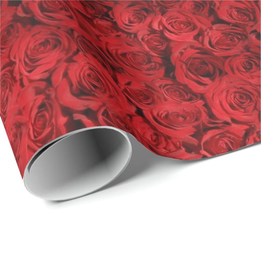 Abstracte rode rozen Tuin Elegant Floral Cadeaupapier (Rol Hoek)