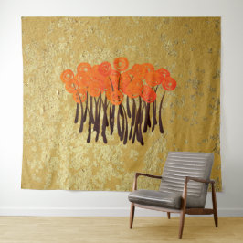 Abstracte rode rozen wandkleed