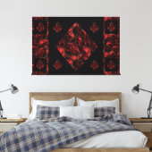 Abstracte rode rozendoek afdrukken (Insitu (Slaapkamer))
