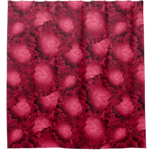 Abstracte rode rozenpapaver bloemen bloemen romant douchegordijn (Voorkant)