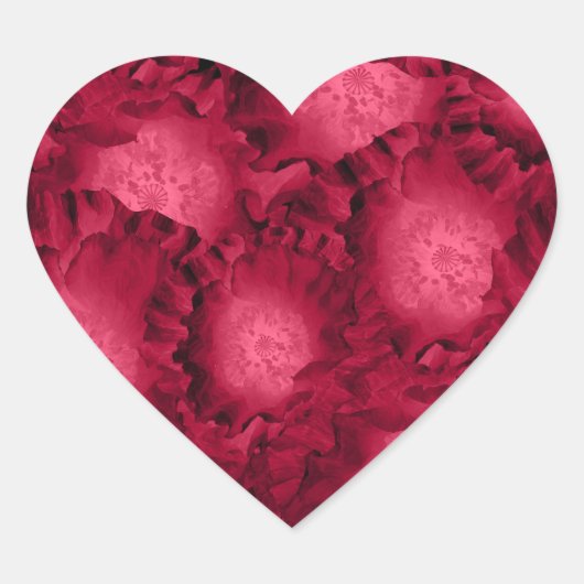 Abstracte rode rozenpapaver bloemen bloemen romant hart sticker (Voorkant)