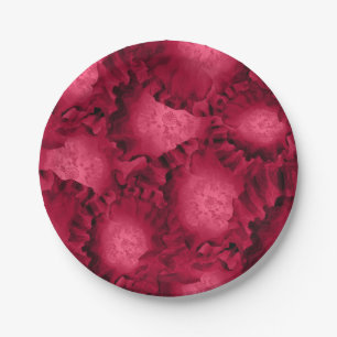 Abstracte rode rozenpapaver bloemen bloemen romant papieren bordje