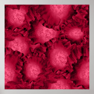 Abstracte rode rozenpapaver bloemen bloemen romant poster