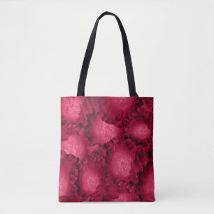 Abstracte rode rozenpapaver bloemen bloemen romant tote bag