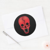 Abstracte rode schedel ronde sticker (Envelop)